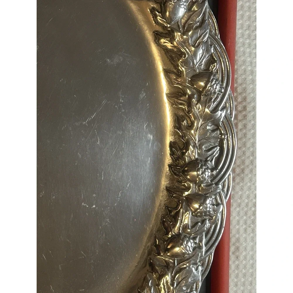 Wilton Armetale Oval Serving Platter – Acorn & Oak Leaf Design (Made In The USA)
